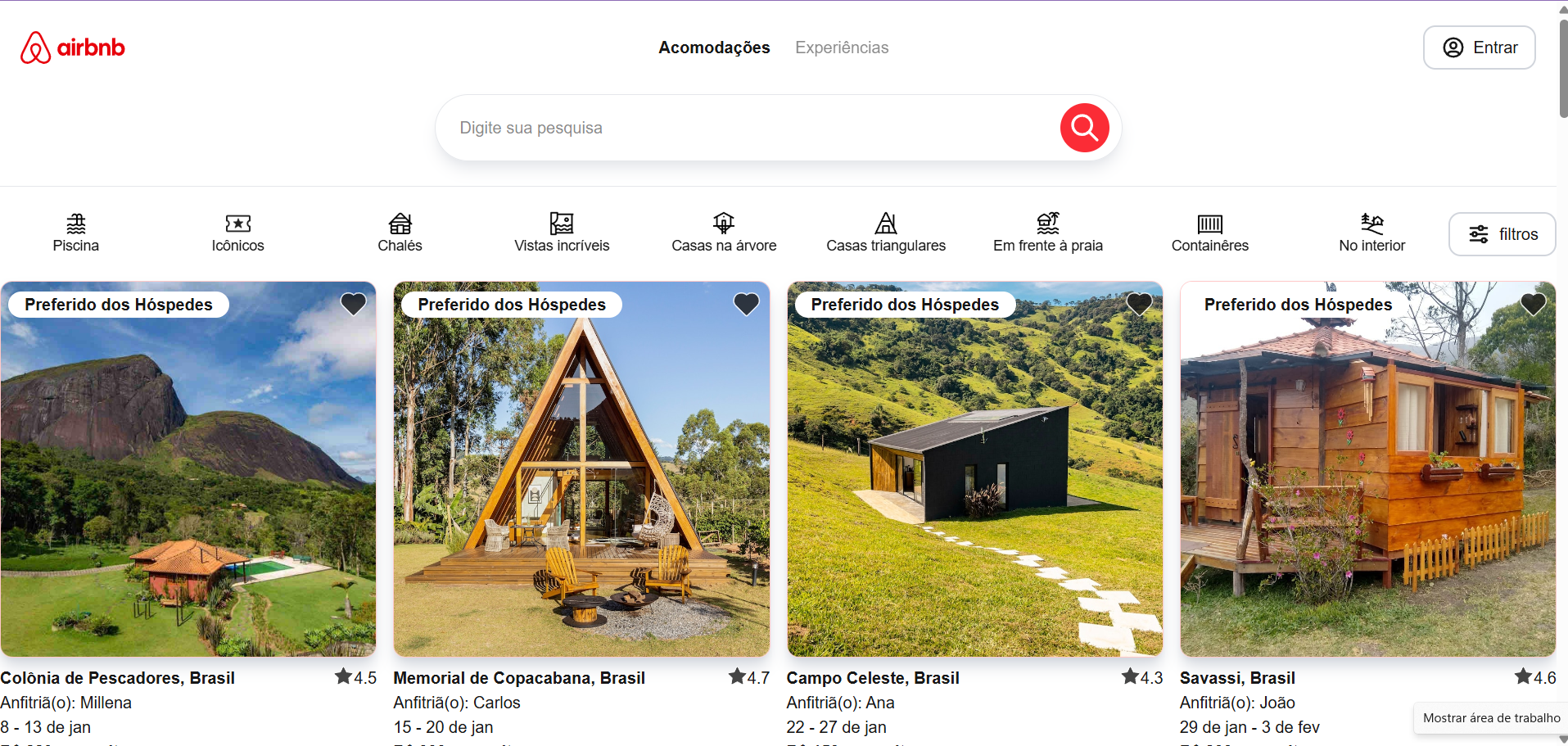 Projeto AirBNB - Screenshot 1