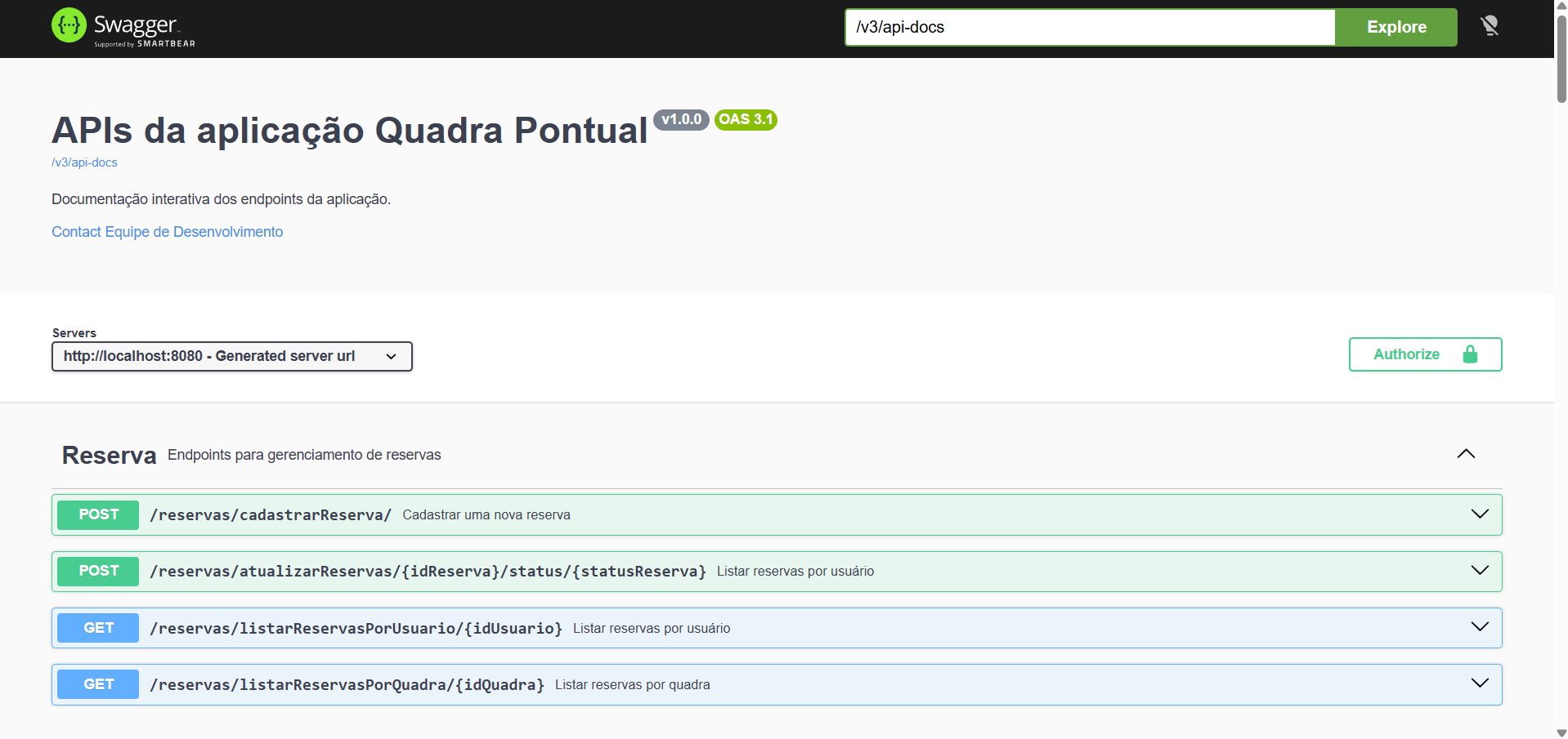 Projeto Quadra Pontual - Screenshot 1